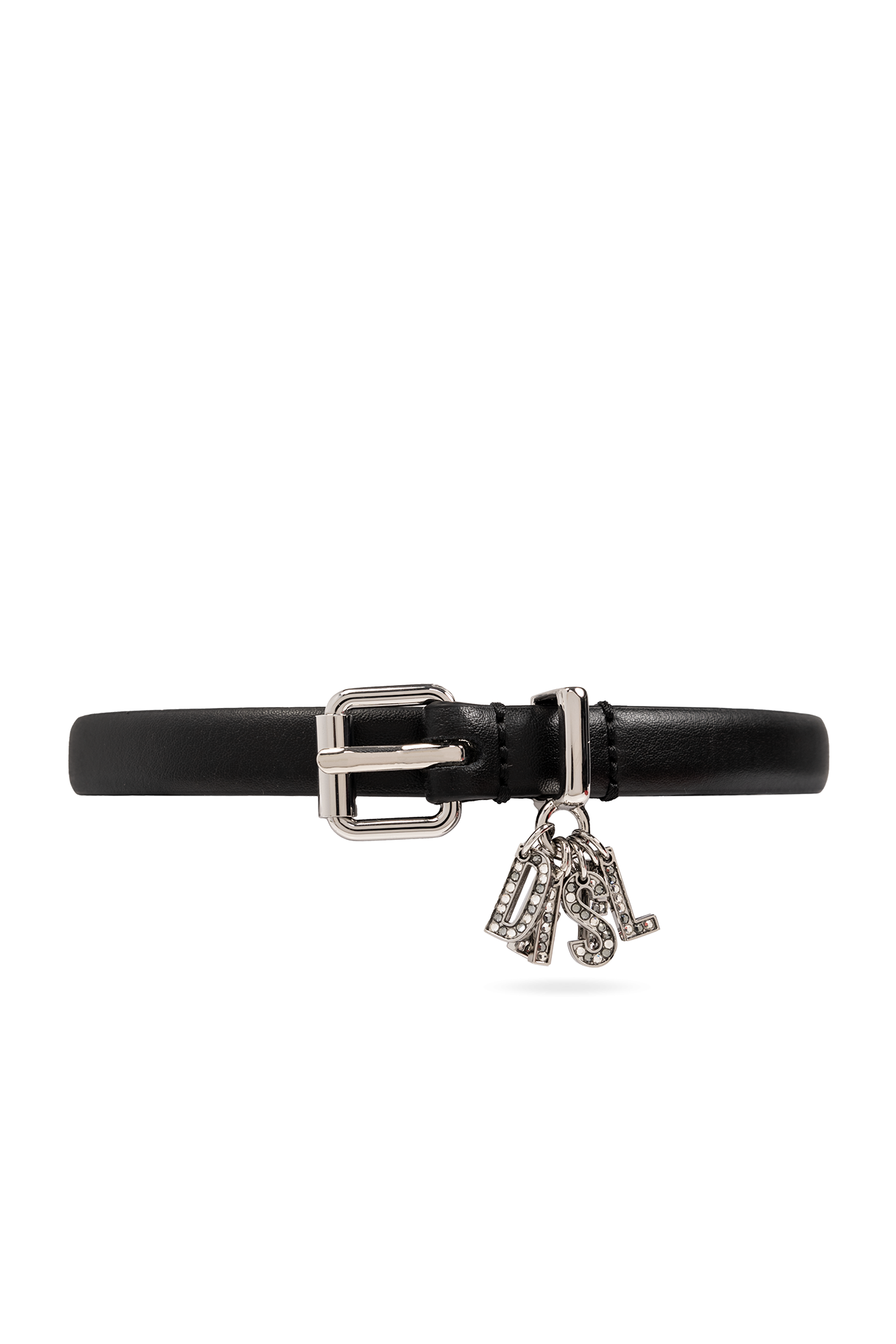 Black 'B-CHARM-LOOP' leather belt Diesel